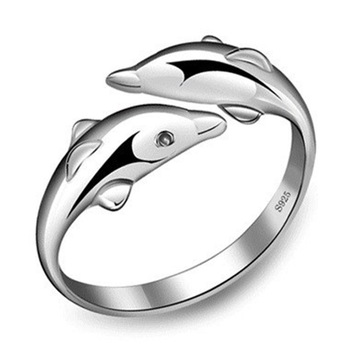 オープンリング 指輪 メンズ イルカ